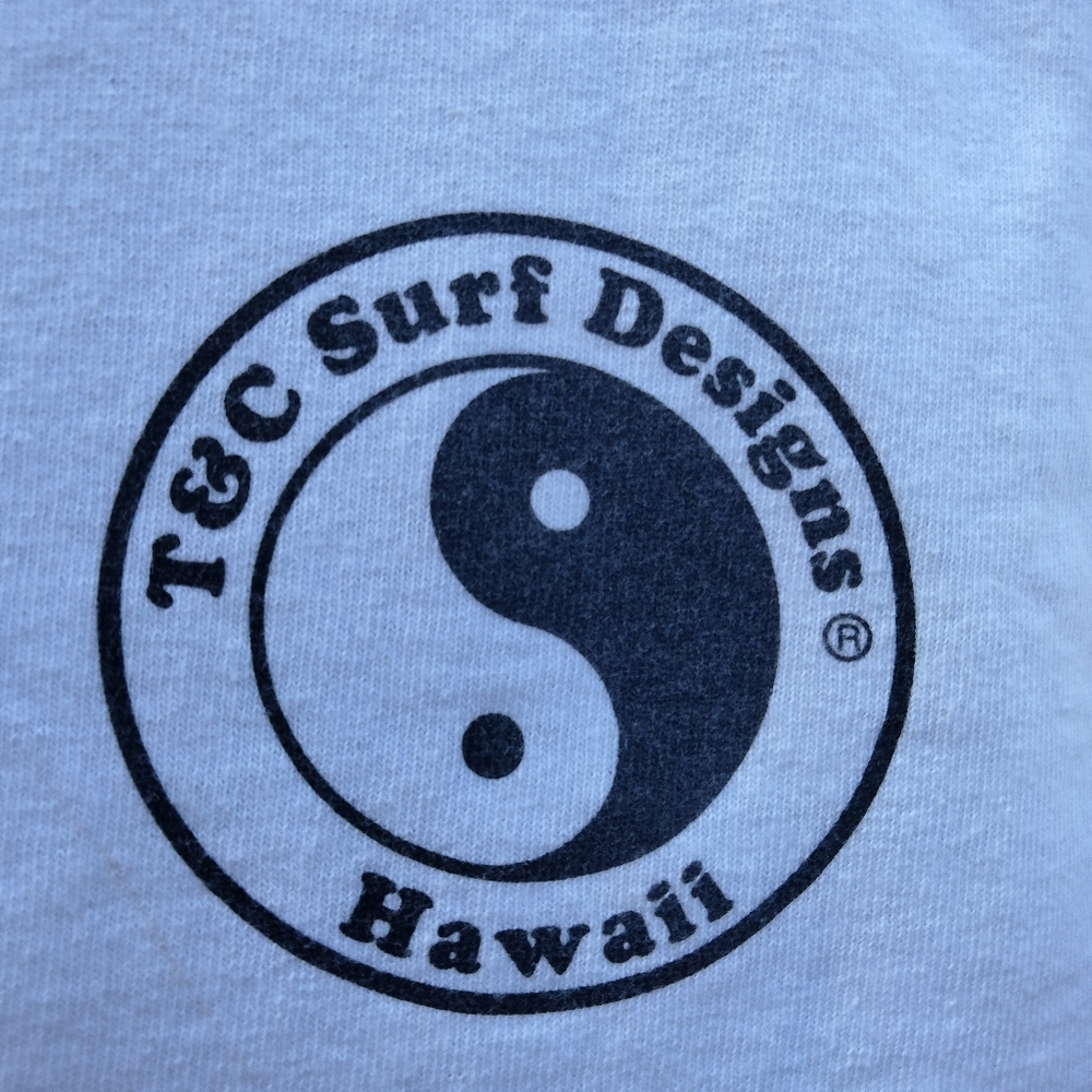 T&C Surf Designs White Yin Yang T-Shirt Size Small Graphic Tee Short Sleeve - Picture 4 of 10